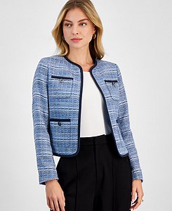 Bar III Women's Tweed Open-Front Jacket, Exclusively at Macy's - Macy's