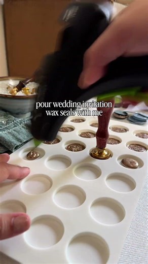 Create wedding invitation wax seals with me 💌✨ | #weddingstationery #weddinginvitation