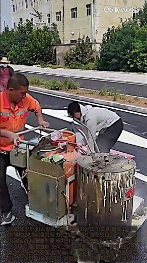 융착식 도로 화살표 차선 도색 작업 현장 #worker #process #roadmarking #construction #streetpainting