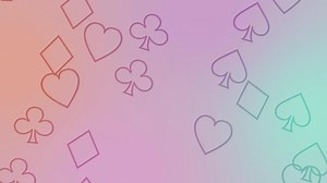 Download CG of pastel-colored background including playing cards shaped object for free