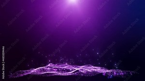 Dark pink purple glow dust particles, light effect.