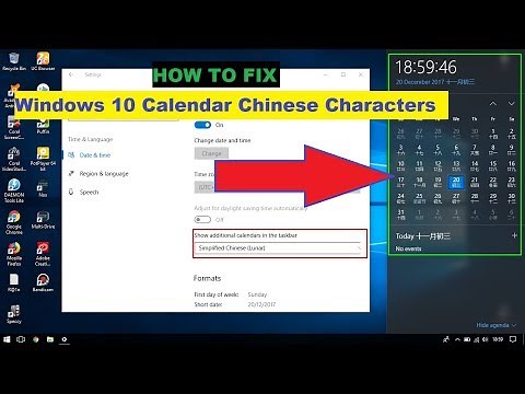Fix Windows 10 Calendar Chinese Characters