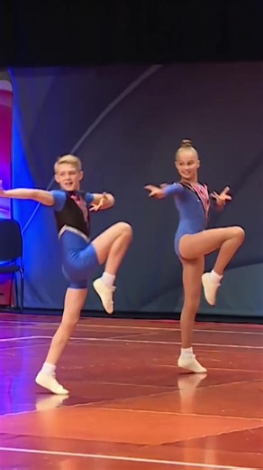 Dynamic Aerobic Gymnastics Duo Performance