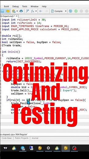 RSI EA (optimizing variables) MT5 Bot MQL5 Tutorial #algotrading #tradingbot #stockmarket #finance