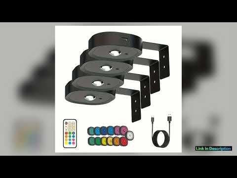 4PACK picture light set with remote control 13RGB colors USB chargingadjustable brightness and