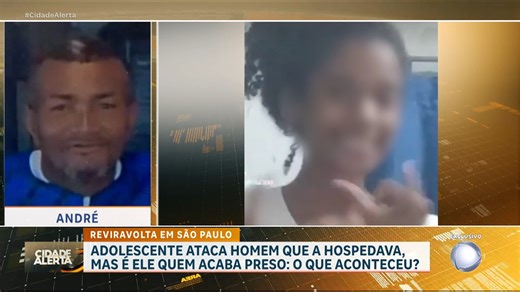 Uma adolescente de 16 anos esfaqueou um homem de 47 anos dentro do apartamento onde os dois viviam, na zona sul de São Paulo. Ela contou à polícia que agiu para se defender depois de ser xingada e ameaçada por André, com quem havia se mudado para a capital um mês antes #CidadeAlerta | Cidade Alerta