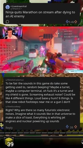 Ninja quits Marathon on stream after dying to AI enemy...