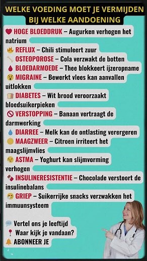 Artsen Waarschuwen: Deze Voeding Moet Je Vermijden Bij Deze Aandoeningen