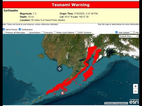 7.3 Quake, Tsunami Warnings For Alaska