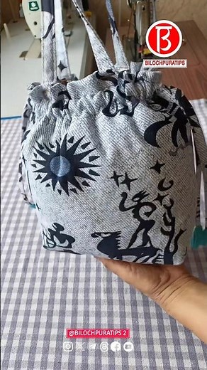 Make large capacity drawstring bag size Stringing skills
