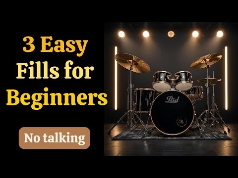 3 Drum Fills (7 variations) for Beginners (Easy)