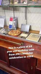 This is a piece of JFK’s birthday cake from his celebration at Madison Square Garden in 1962. Located at Historic Auto Attractions in Roscoe, Illinois. #jfk #johnfkennedy #history | Freyzel Productions