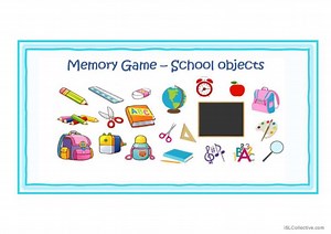 School Objects - Memory Game