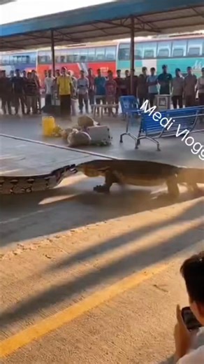 pertemuan tak terduga di terminal bus. python and monitorlizard. 😲 #reallife #wildlife #wildlifenature #RuralLife #DocumentaryStyle #UnexpectedEncounter #CitizenCamera #python #reelsviral #fyp | Medi Vloggers