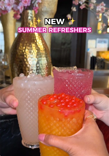 New refresher lineup 🍋🥭🐉 Lychee Lemonade, Tropical Mango Sunrise and Dragon Fruit Crush Refreshers #pfchangs #refresher #mocktails #newmenu