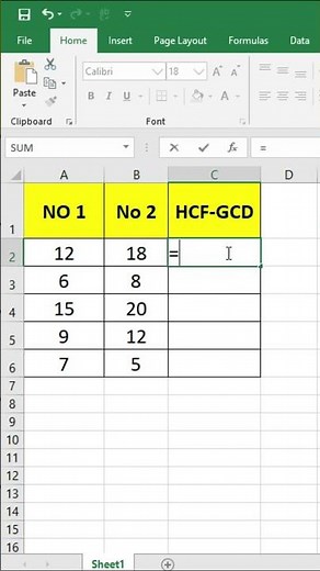 How to Use HCF Function in Excel