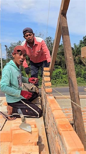 the real skills of a builder in installing red brick thread