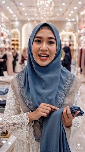 Hijab Voal Premium Motif Gradasi #hijab #muslim #fyp