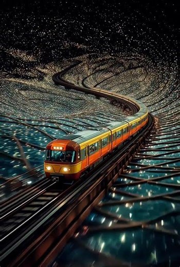 A train coming out from infinity 🔥 #train #aivideo #grokaivideo