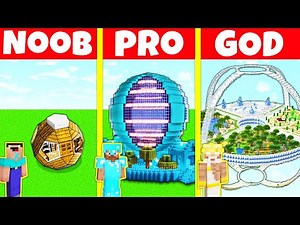 Minecraft Battle: SPHERE HOUSE BUILD CHALLENGE - NOOB vs PRO vs GOD / Animation