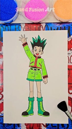 Gon Freecss Sand Art | Hunter x Hunter Satisfying ASMR 🎨✨