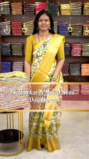 Kalamkari printed semi dola sarees | DSR Sarees | Booking : 6374441254 www.dsrsarees.com