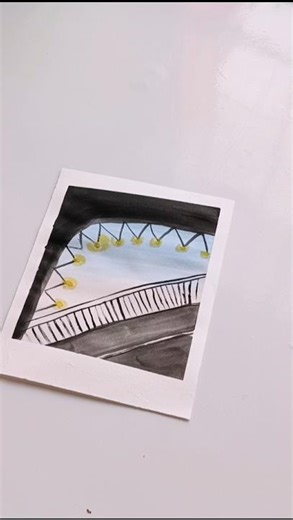“Beautiful Bridge Night View | Watercolor Mini Painting” #art#shorts