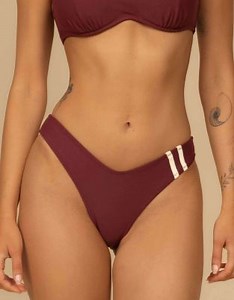 MONTCE sporty lulu (zig-zag stitch) bikini bottom in maroon | ASOS