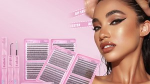 FADLASH Lash Clusters Kit 640PCS Natural Eyelash Clusters Individual D Curl Cluster Eyelash Extensions 8-16mm with Lash Bond and Seal Lash Tweezer for Beginners DIY at Home (30D+40D+50D+60D, 8-16mm)