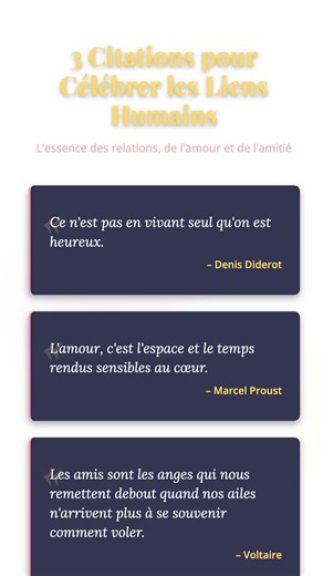 3 Citations pour Célébrer les Liens Humains\n\nDécouvrez 3 citations lit...