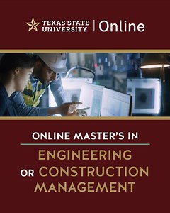 96 reactions | Develop the expertise to streamline production methods or promote sustainable construction with our online master’s program. | Texas State University | Facebook