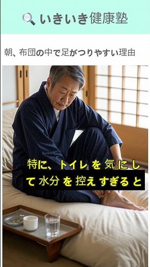 朝、布団の中で足がつりやすい理由 #こむら返り #足がつる #水分補給 #足の健康 #シニア健康