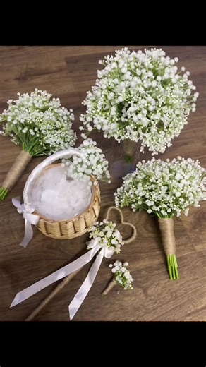 G Y P S O P H I L A Back to work in full swing with lots of preparation for this year weddings . Starting week with beautiful rustic set of silk gypsophila flowers made for our lovely couple 💫 #gyp