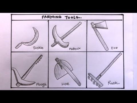 How To Draw Agricultural Tools Step By Step