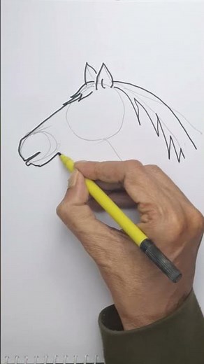 How to draw a horse head easy