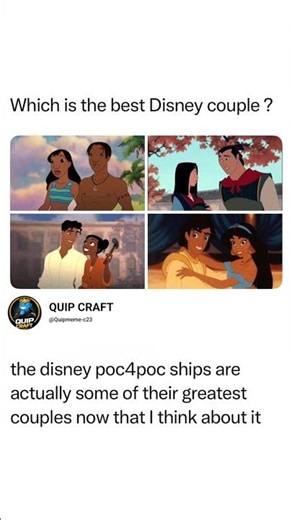 Some Disney couples just have that perfect chemistry ✨❤️ Which one is your favorite? 👀