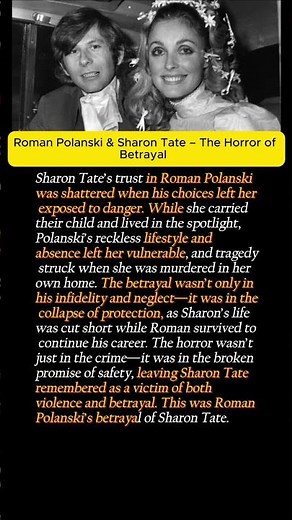 Roman Polanski & Sharon Tate – The Horror of Betrayal#romanpolanski#sharontate
