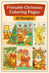 Printable Christmas Coloring Pages | 10 Holiday Designs | Kids Activity & Classroom Craft | A4 PDF Download - Etsy UK