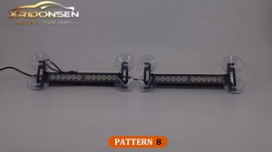 XRIDONSEN 2x 10.7 inch Green White Emergency Lights 24 LED Strobe Light Bar Warning Flashing Safety Dash Side Window Front/Rear windshield Lights Traffic Advisor for Firefighter Vehicles POV Trucks