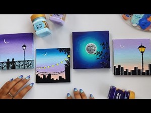 Easy canvas painting for beginners/creative ideas/diy/art/stepbystep