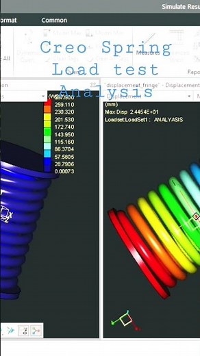 Creo Parametric Load Test Analysis on Helical Spring