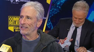 99K views · 1.3K reactions | Jon Stewart gives an update on his hand after having a bloody moment on the 'Daily Show' last month. | Entertainment Tonight | Facebook