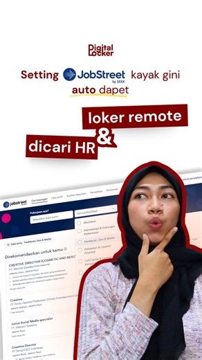 Digital Locker | Digital Work Community on Instagram: "Heran banget ga sih? Udah apply di Jobstreet berkali-kali, eh ga dipanggil buat interview juga 😥 Jangan-jangan ada yang salah nih. Simak video dari Mindi buat tips and triknya SiapKerjaRemote #JobStreetTips #CareerTips"