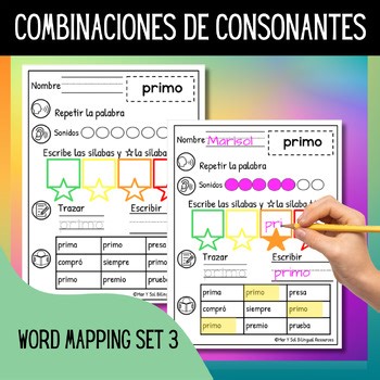 Sílabas Trabadas Spanish Consonant Blends Spanish Reading Intervention List 3