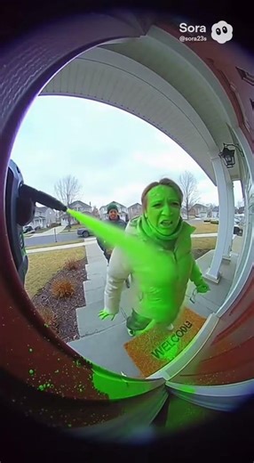 The woman is covered in paint 🎨💥 #video #funny #prank