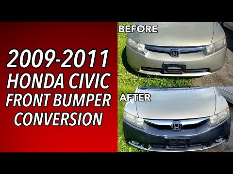 2006-2008 TO 2009-2011 HONDA CIVIC FRONT BUMPER CONVERSION INSTALLATION