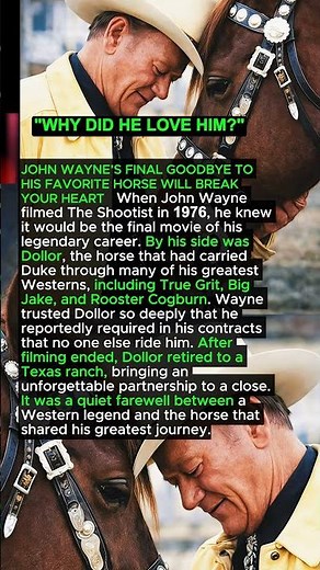 JOHN WAYNE’S FINAL GOODBYE TO HIS FAVORITE HORSE WILL BREAK YOUR HEART 🐎💔 #shorts