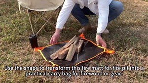 Fire Pit Mat with Handle, Fireproof Under Grill Mat & Heat Resistant Pad for Solo Stove/Camping/Patio/Lawn, Waterproof & Non-Slip