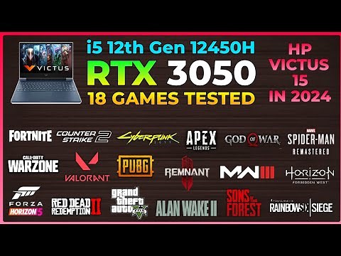 HP Victus 15 | RTX 3050 i5 12th Gen 12450H | 18 Games Tested in 2024