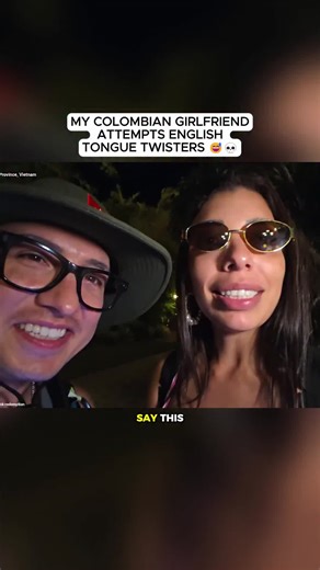 MY COLOMBIAN GIRLFRIEND ATTEMPTS ENGLISH TONGUE TWISTERS 😅💀 She thought she had it… English had other plans 😭😂 Tongue twisters are no joke when it’s not your first language. Can you say this without messing up?👇 #valentinesgift #EnglishChallenge #CoupleChallenge #ColombianGirlfriend #FunnyReels #ViralVideo #CoupleComedy #FailOrWin